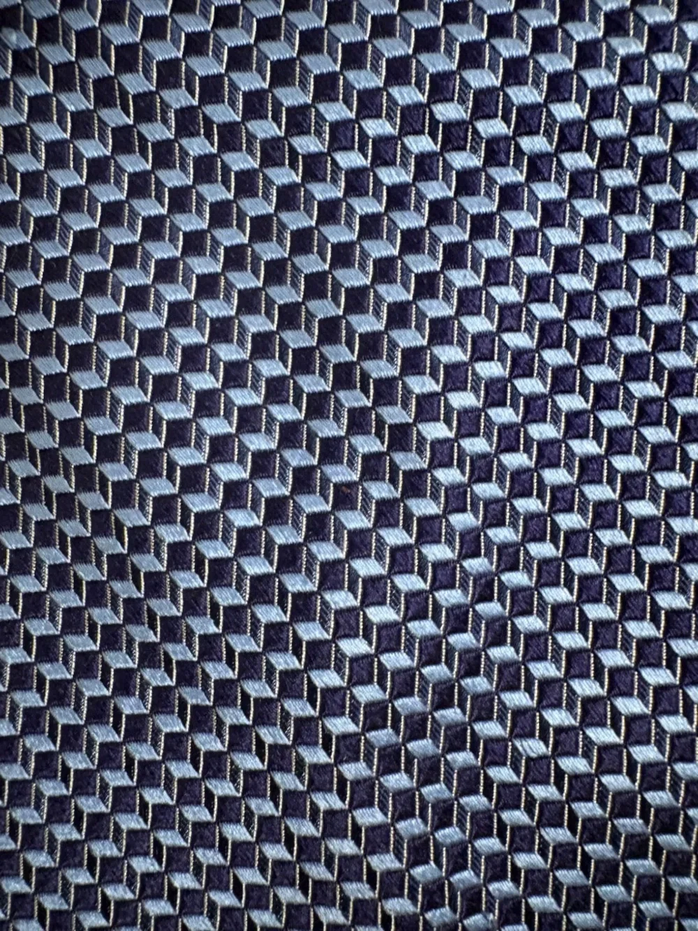 Ermenegildo Zegna Silk Tie Blue Geometric Jacquard Luxury Necktie